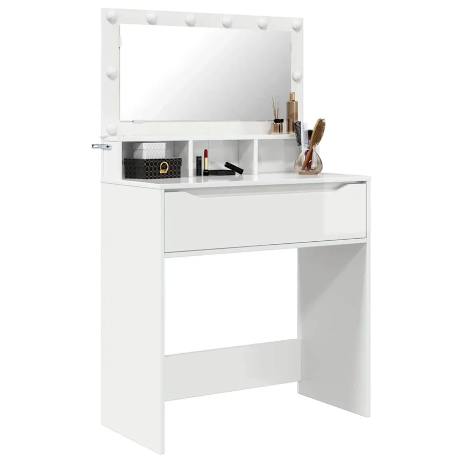Tables de maquillage pour chambre avec tiroir Blanc brillant - 3