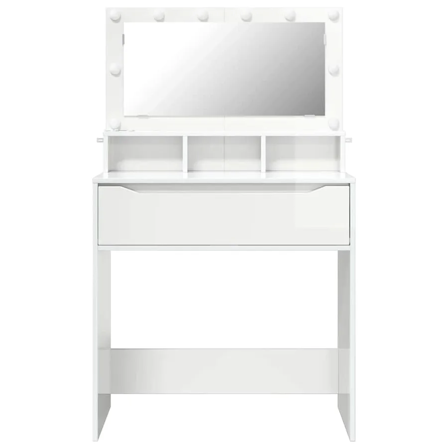 Tables de maquillage pour chambre avec tiroir Blanc brillant - 6