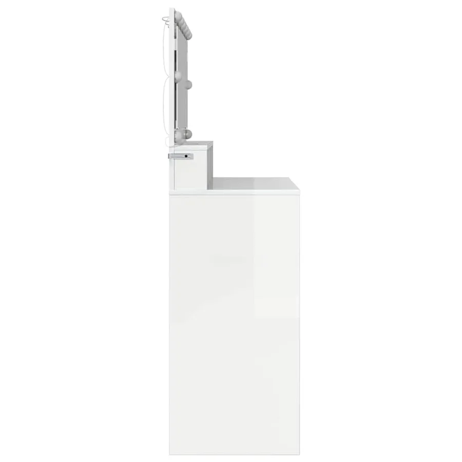 Tables de maquillage pour chambre avec tiroir Blanc brillant - 7