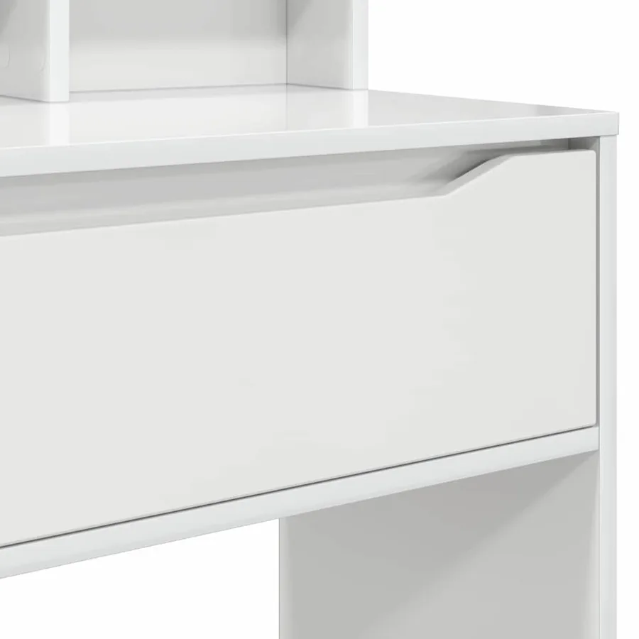 Tables de maquillage pour chambre avec tiroir Blanc brillant - 8