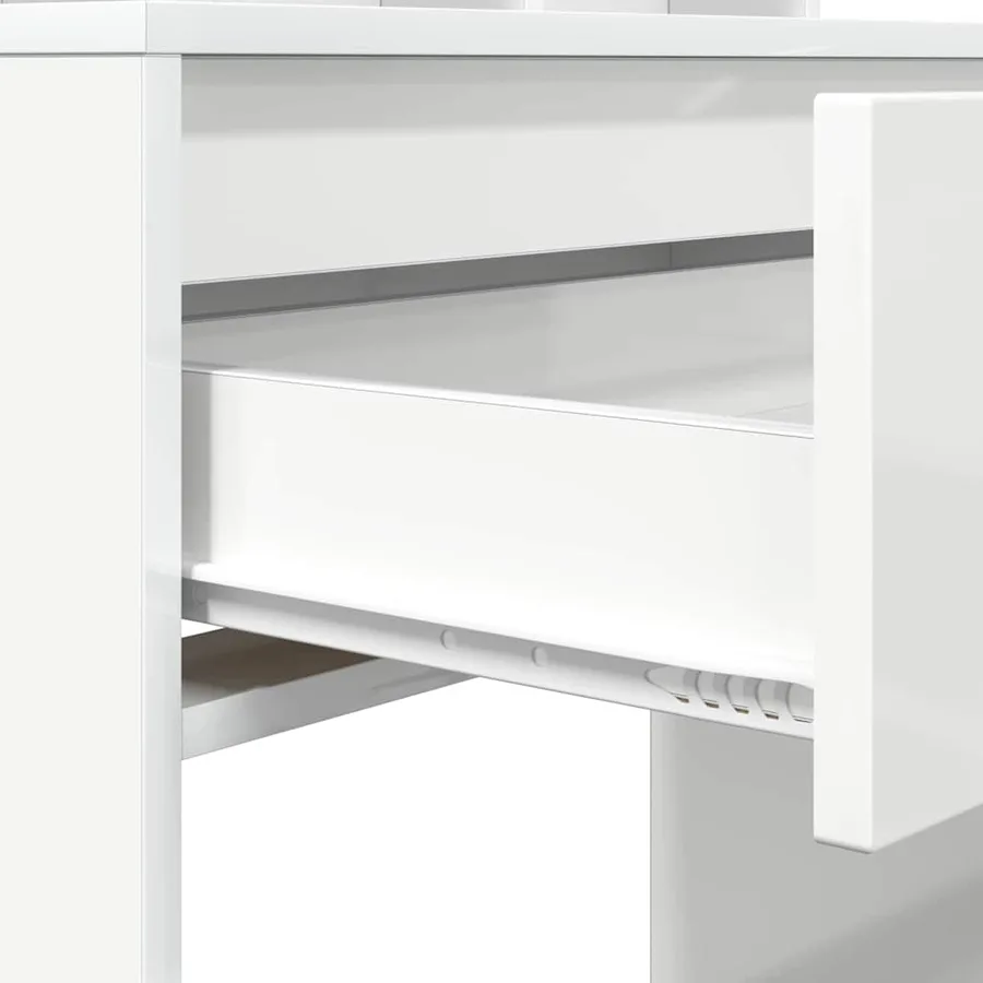 Tables de maquillage pour chambre avec tiroir Blanc brillant - 9