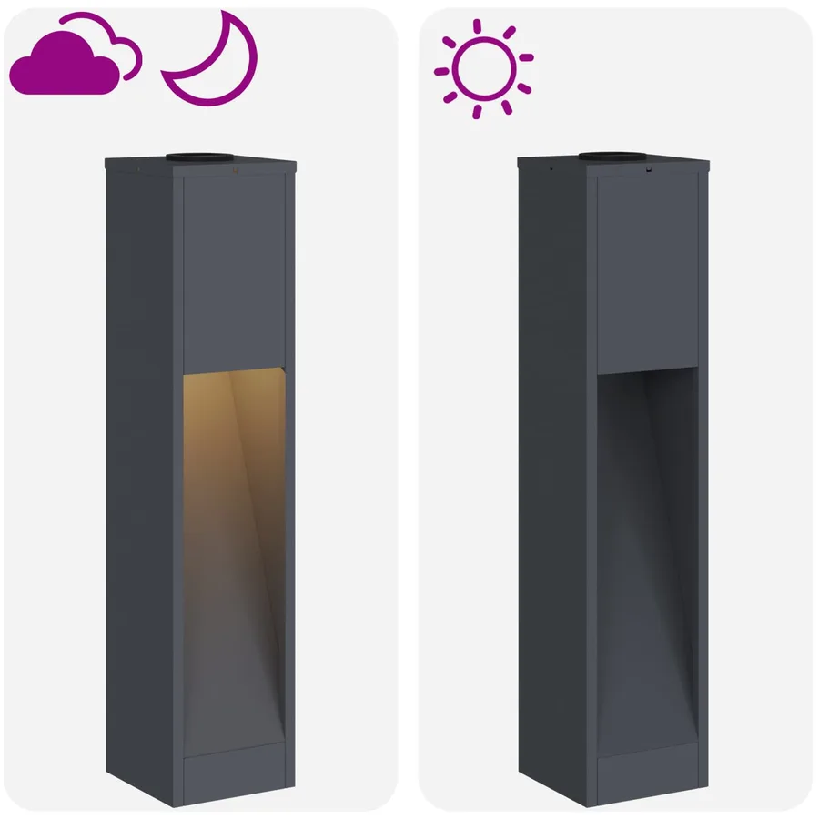 Lumière de Chemin LED Solaire 2 pcs Blanc chaud 18 x 18 x 80 cm - 15