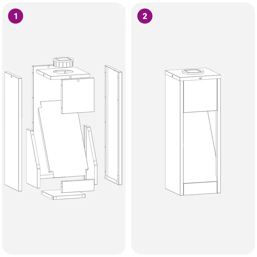Lumière de Chemin LED Solaire 2 pcs Blanc chaud 18 x 18 x 80 cm - 16