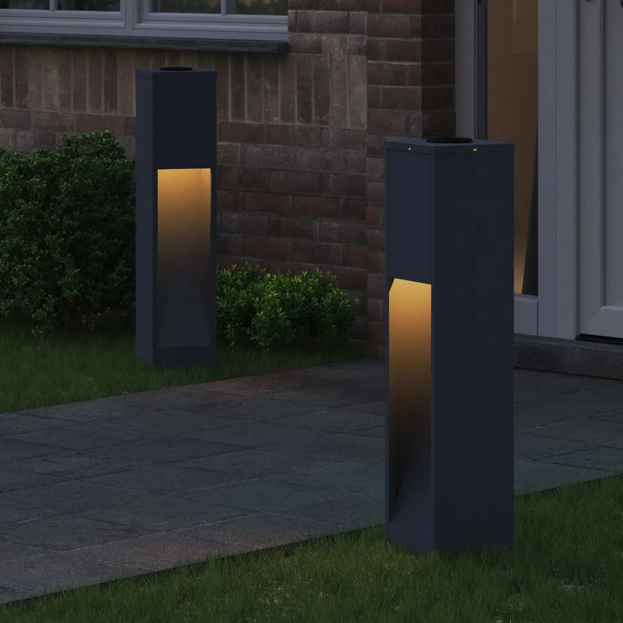 Lumière de Chemin LED Solaire 2 pcs Blanc chaud 18 x 18 x 80 cm - 3