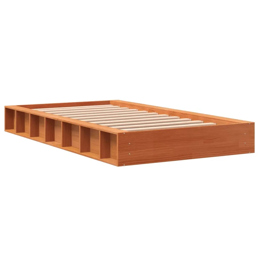 Cadre de lit sans matelas cire marron 90x190 cm bois pin massif - 3