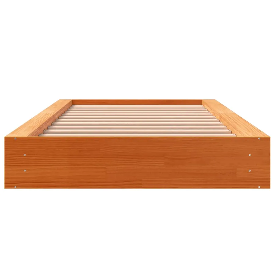 Cadre de lit sans matelas cire marron 90x190 cm bois pin massif - 4