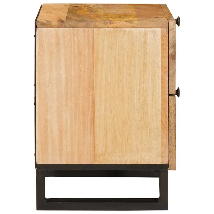 Cabinet de chevet avec tiroir 2 pcs Naturel 40 x 33 x 46 cm - 6