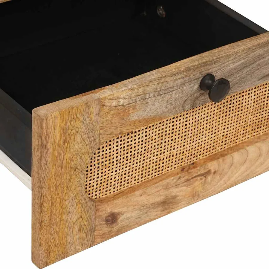 Cabinet de chevet avec tiroir 2 pcs Naturel 40 x 33 x 46 cm - 9