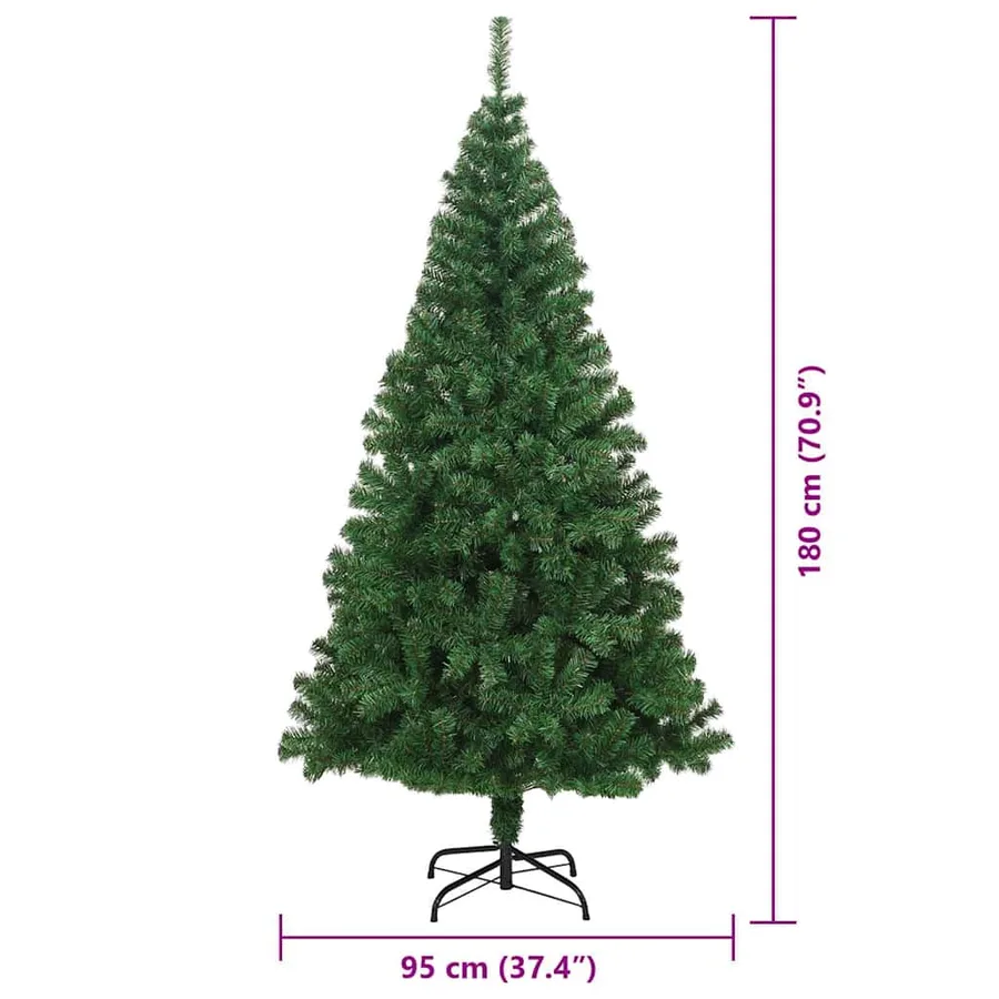 Sapin de Noël artificiel Vert 180 cm PVC, Acier et Plastique - 15