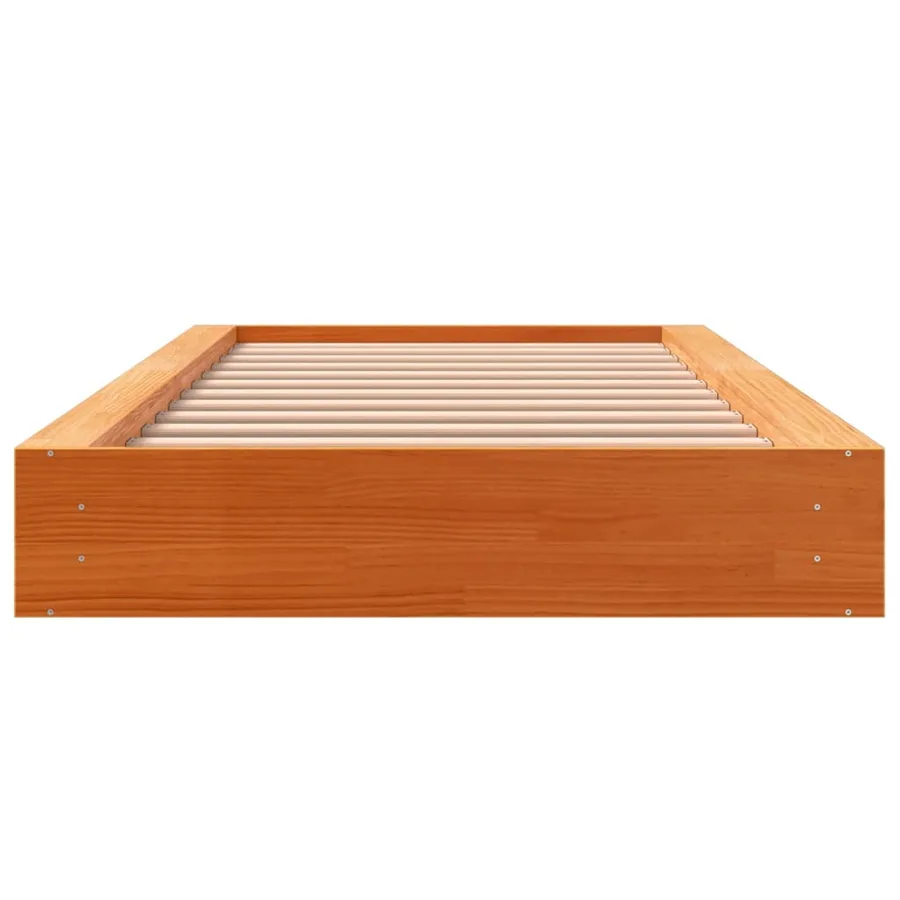 Cadre de lit sans matelas cire marron 90x200 cm bois pin massif - 4