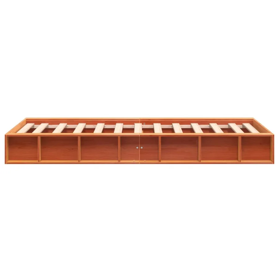 Cadre de lit sans matelas cire marron 90x200 cm bois pin massif - 5