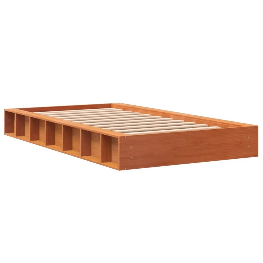 Cadre de lit sans matelas cire marron 90x200 cm bois pin massif - 6