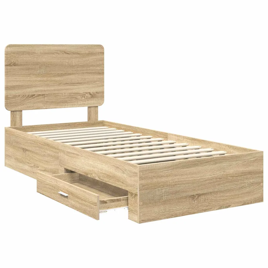Cadre de lit Chêne Sonoma 75 x 190 cm Bois d'ingénierie - 5