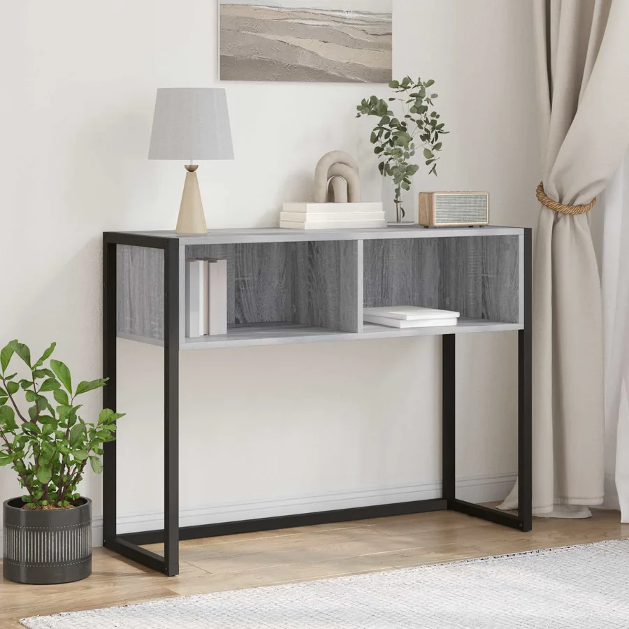 Table d'appoint Gris Sonoma 100 x 36 x 75 cm Bois d'ingénierie
