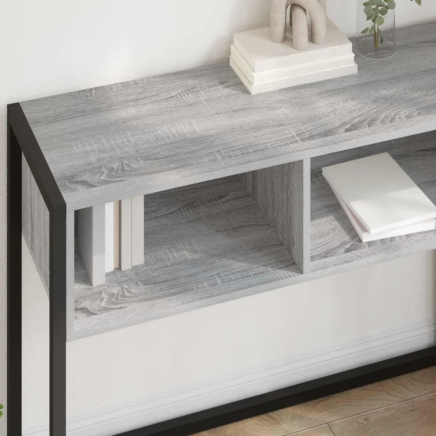 Table d'appoint Gris Sonoma 100 x 36 x 75 cm Bois d'ingénierie - 4