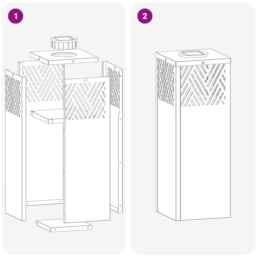 Lumière de chemin LED solaire 2 pcs Blanc chaud 18 x 18 x 50 cm - 14