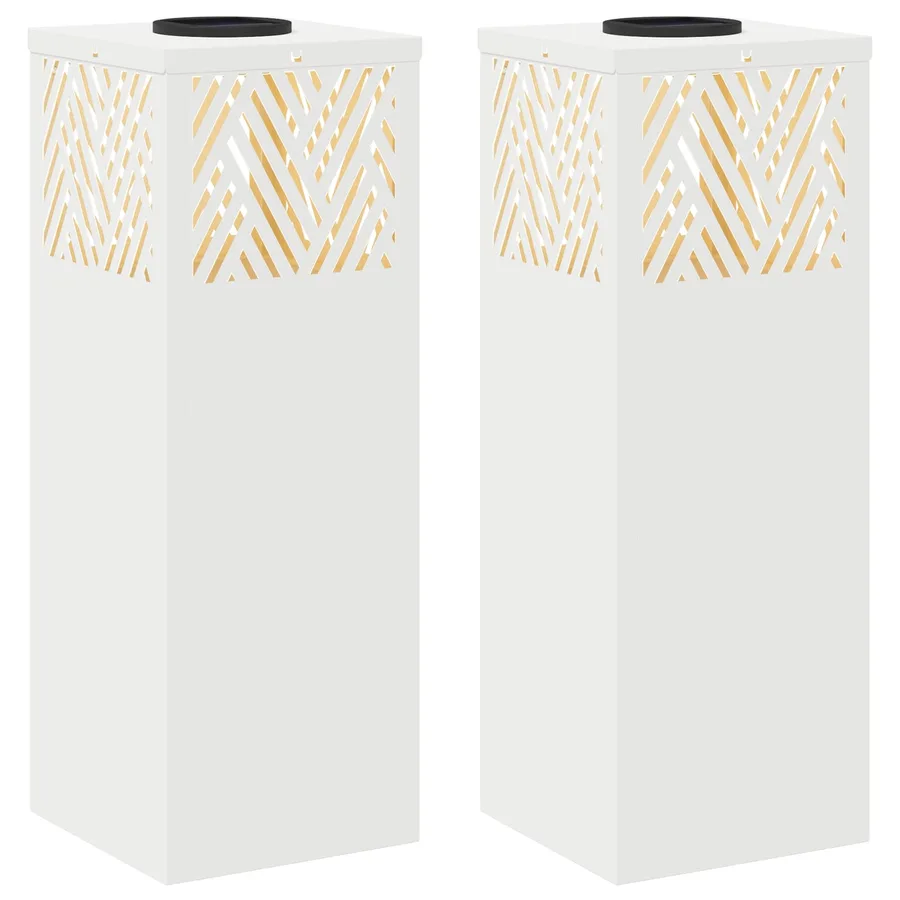 Lumière de chemin LED solaire 2 pcs Blanc chaud 18 x 18 x 50 cm - 2