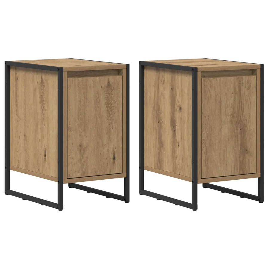 Table de chevet 2 pc Chêne artisan 39,5 x 30 x 50 cm - 2