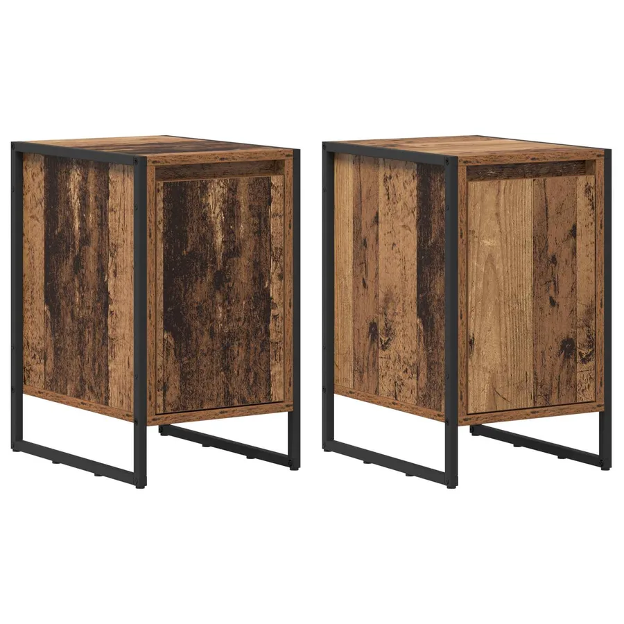 Table de chevet 2 pcs Bois Ancien 39,5 x 30 x 50 cm - 2