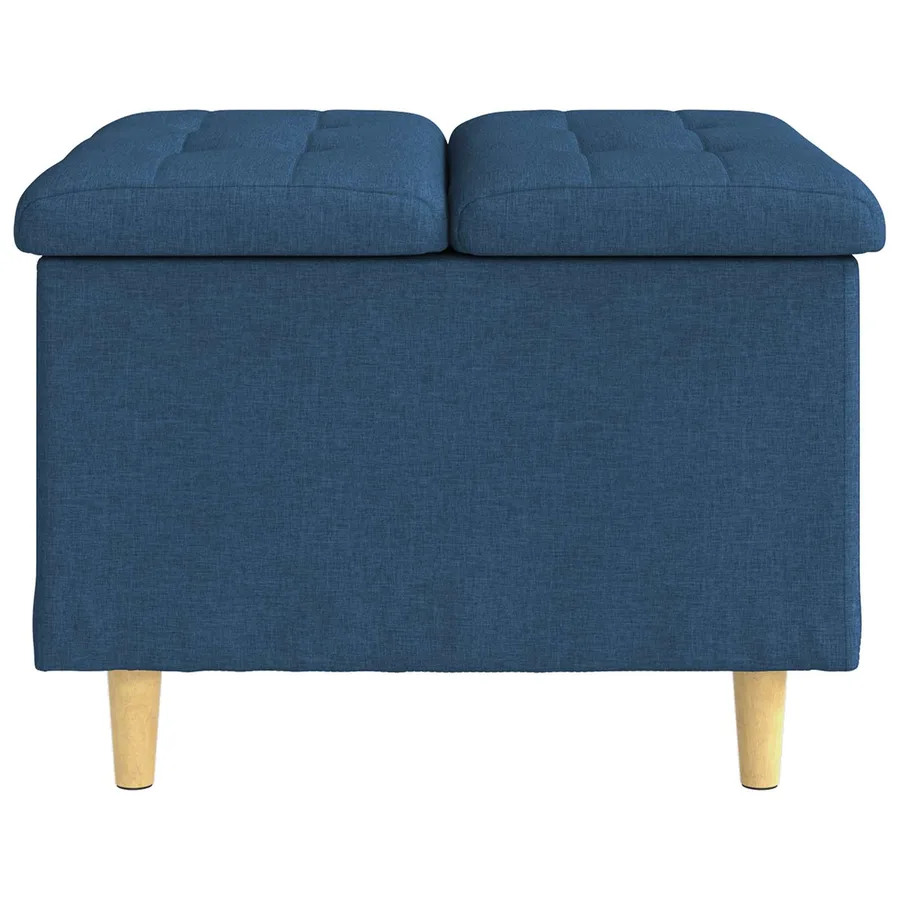 Pouf de rangement avec coussin Bleu 60 x 60 x 45 cm tissu - 5