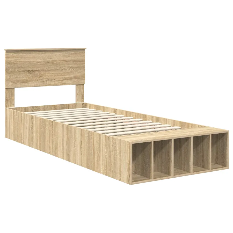 Cadre de lit Chêne Sonoma 100 x 200 cm Bois d'ingénierie - 4