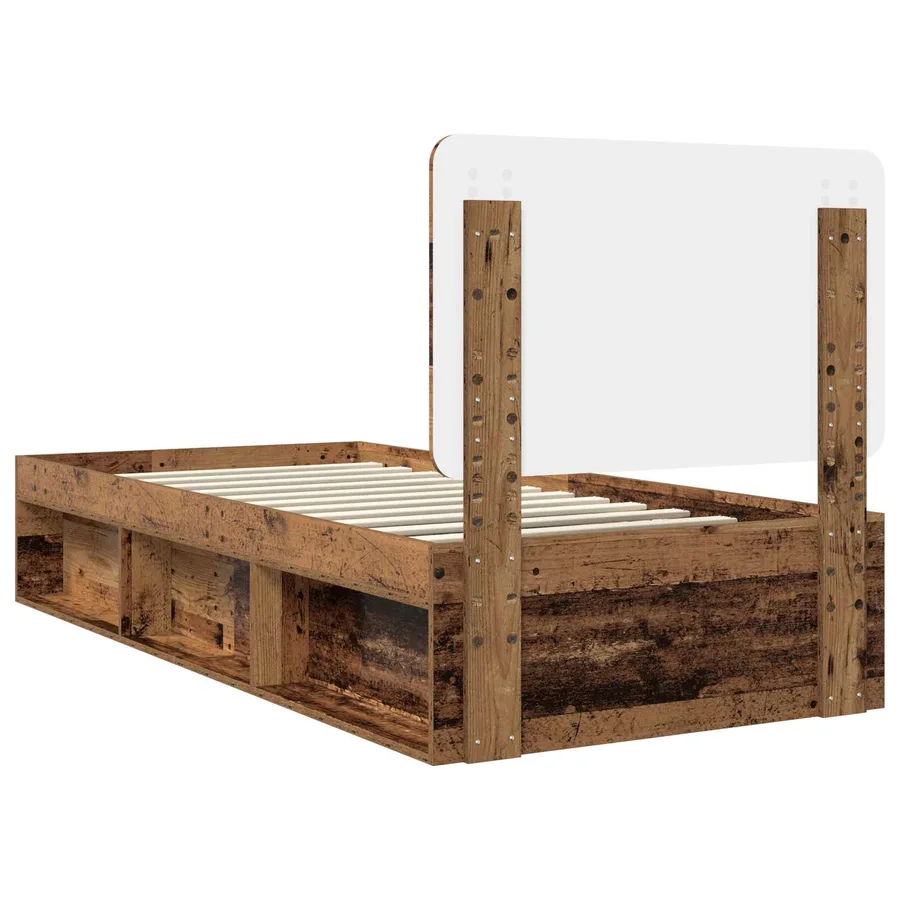 Cadre de lit Bois ancien 100 x 200 cm Bois de pin massif - 9
