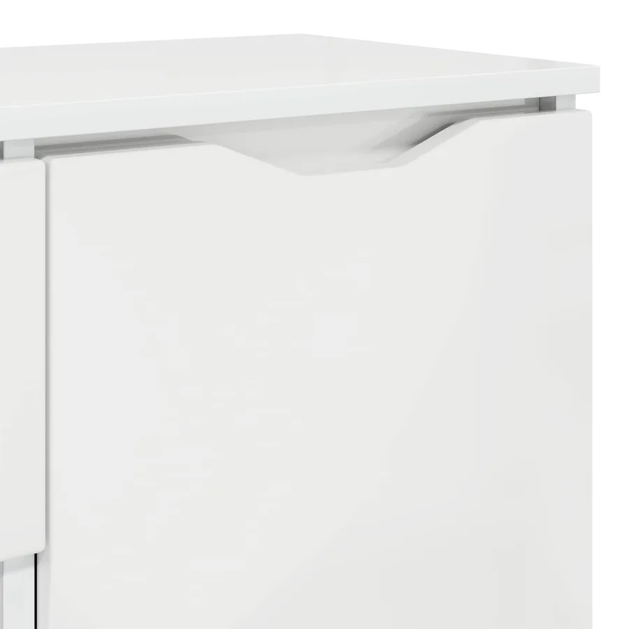Buffet Blanc brillant 100 x 30 x 65,6 Bois d'ingénierie - 11