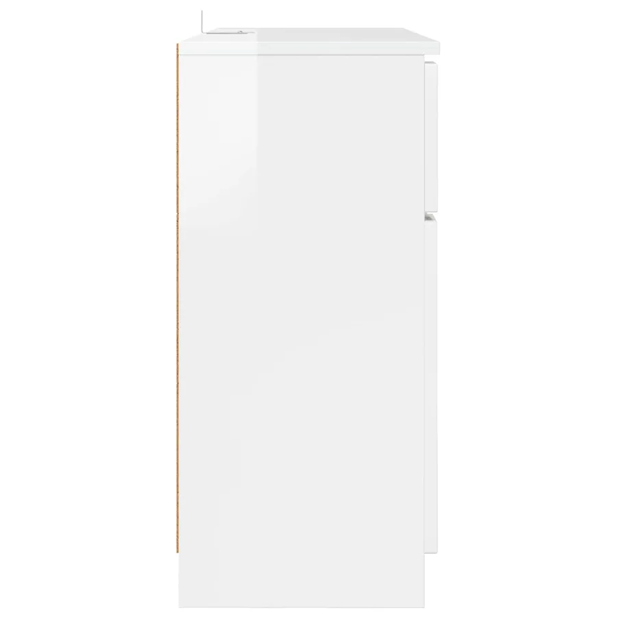 Buffet Blanc brillant 100 x 30 x 65,6 Bois d'ingénierie - 7