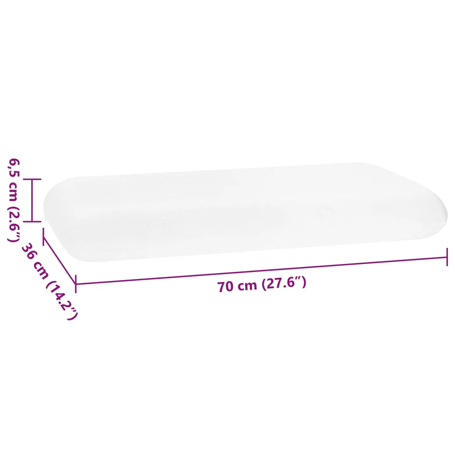 Coussin de sommeil Uni Blanc 70 x 36 x 6,5 cm - 10