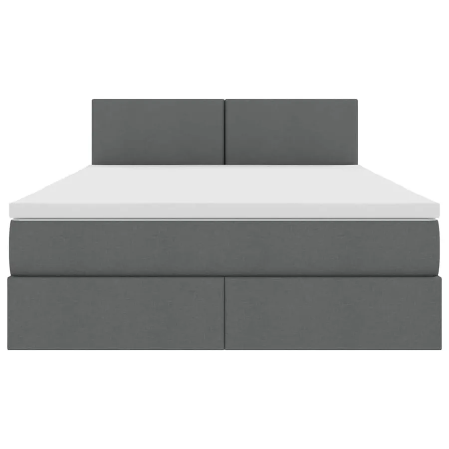 Lit avec rangement et matelas Gris foncé 140 x 200 cm - 7