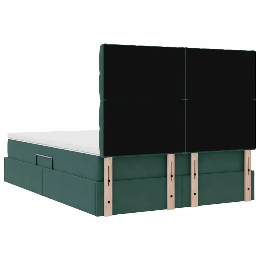 Lit de rangement LED avec matelas Vert foncé 140 x 200 cm - 12