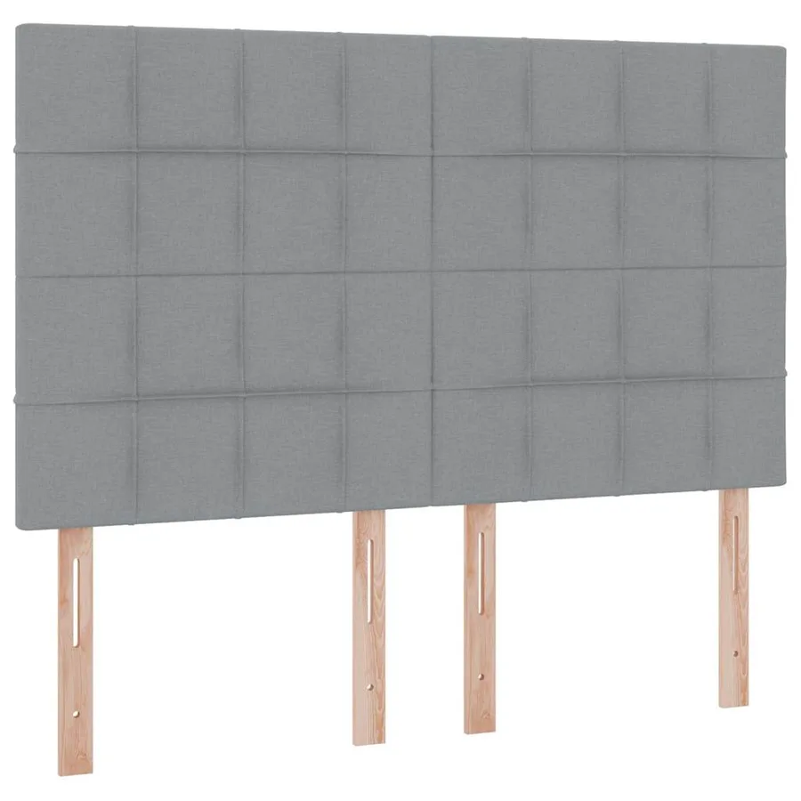 Lit de rangement LED avec matelas Gris clair 140 x 200 cm Tissu - 8