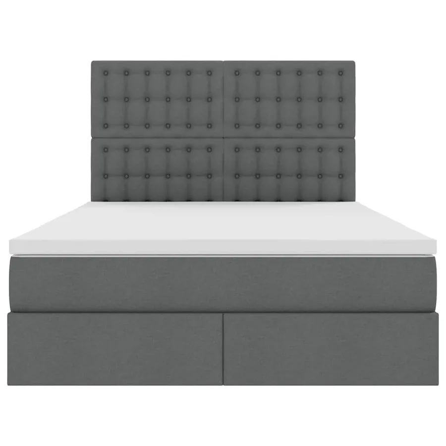 Lit avec rangement et matelas Gris foncé 140 x 200 cm tissu - 7