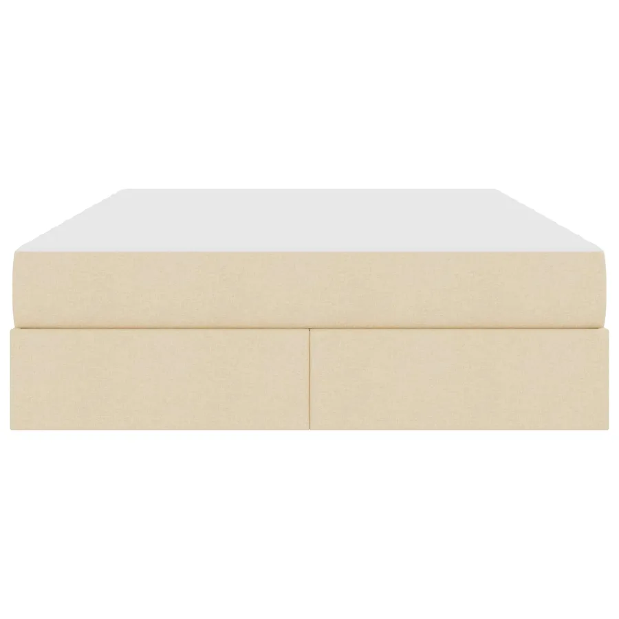 Lit avec rangement et matelas Crème 140 x 200 cm Polyester - 7