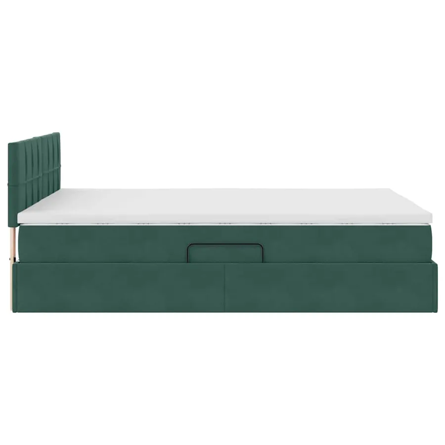 Lit de rangement LED avec matelas Vert foncé 140 x 200 cm - 11
