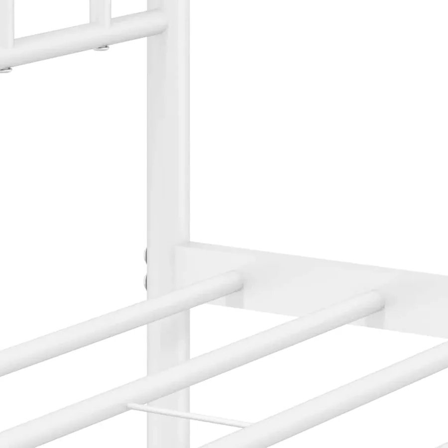 Cadre de lit métal sans matelas et pied de lit blanc 100x200 cm - 11