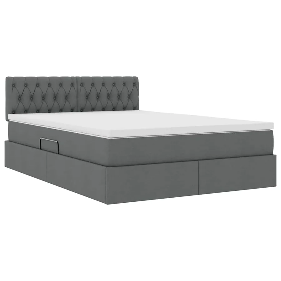 Lit avec rangement et matelas Gris foncé 140 x 200 cm - 5