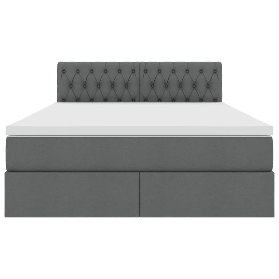 Lit avec rangement et matelas Gris foncé 140 x 200 cm - 7