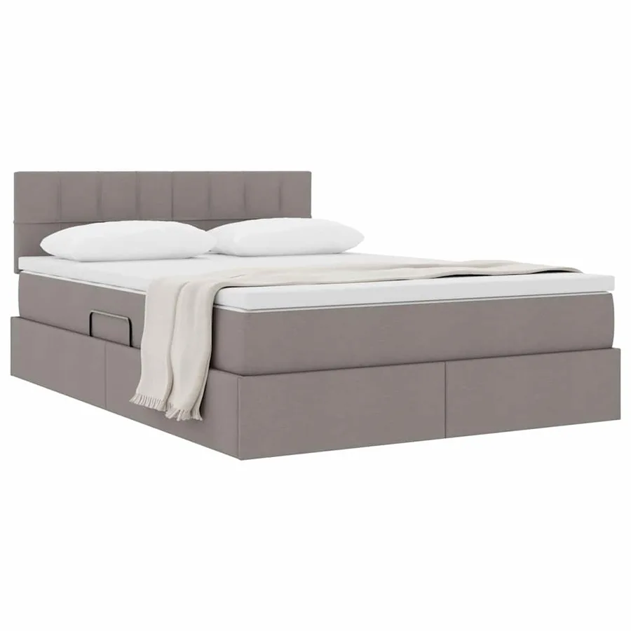 Lit avec rangement et matelas avec matelas Taupe 120 x 200 cm - 3