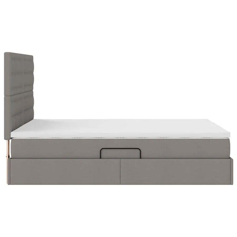 Lit avec rangement et matelas Taupe 140 x 200 cm tissu - 10
