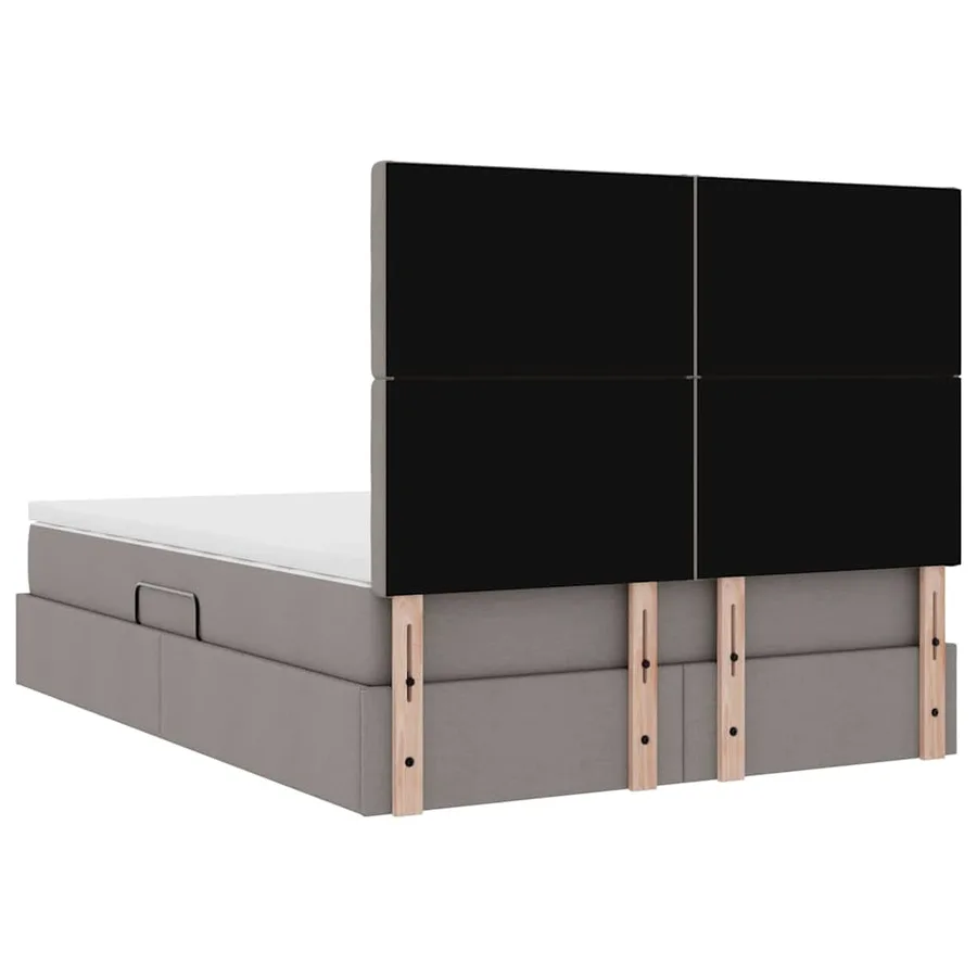 Lit avec rangement et matelas Taupe 140 x 200 cm tissu - 11
