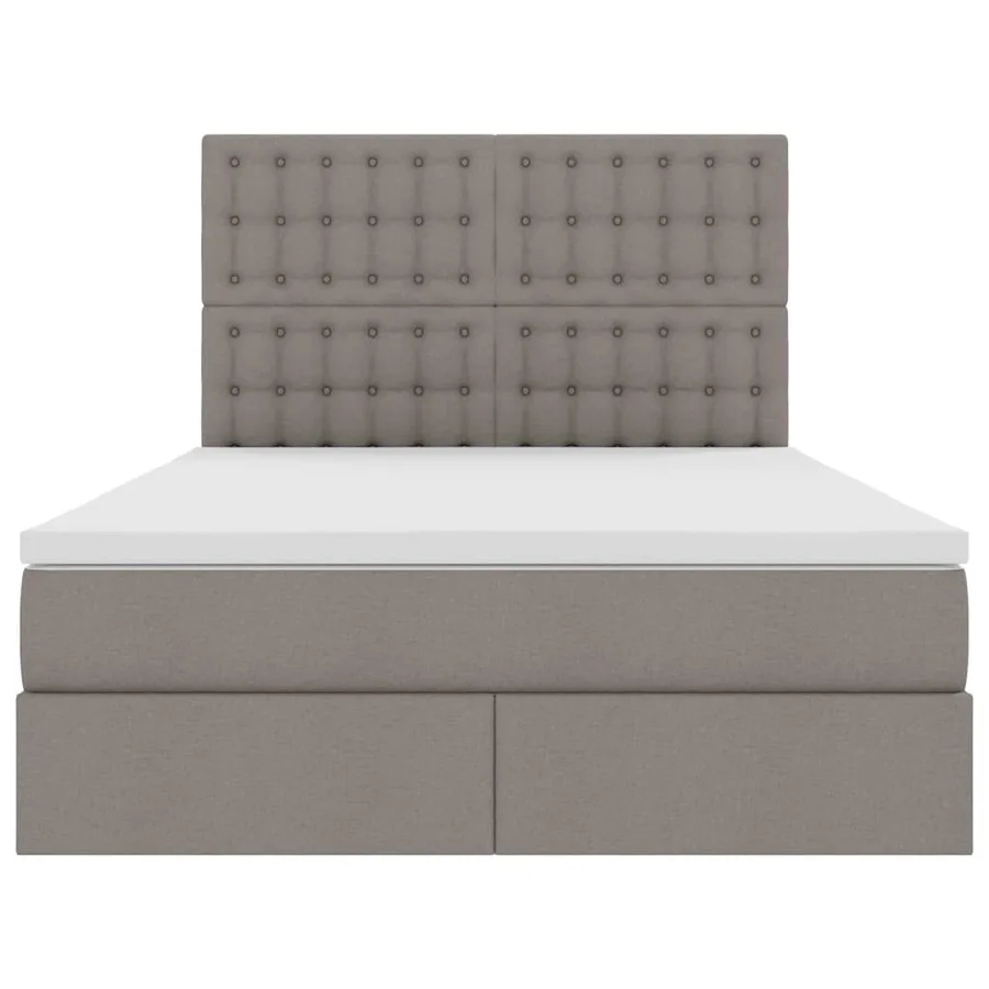 Lit avec rangement et matelas Taupe 140 x 200 cm tissu - 7