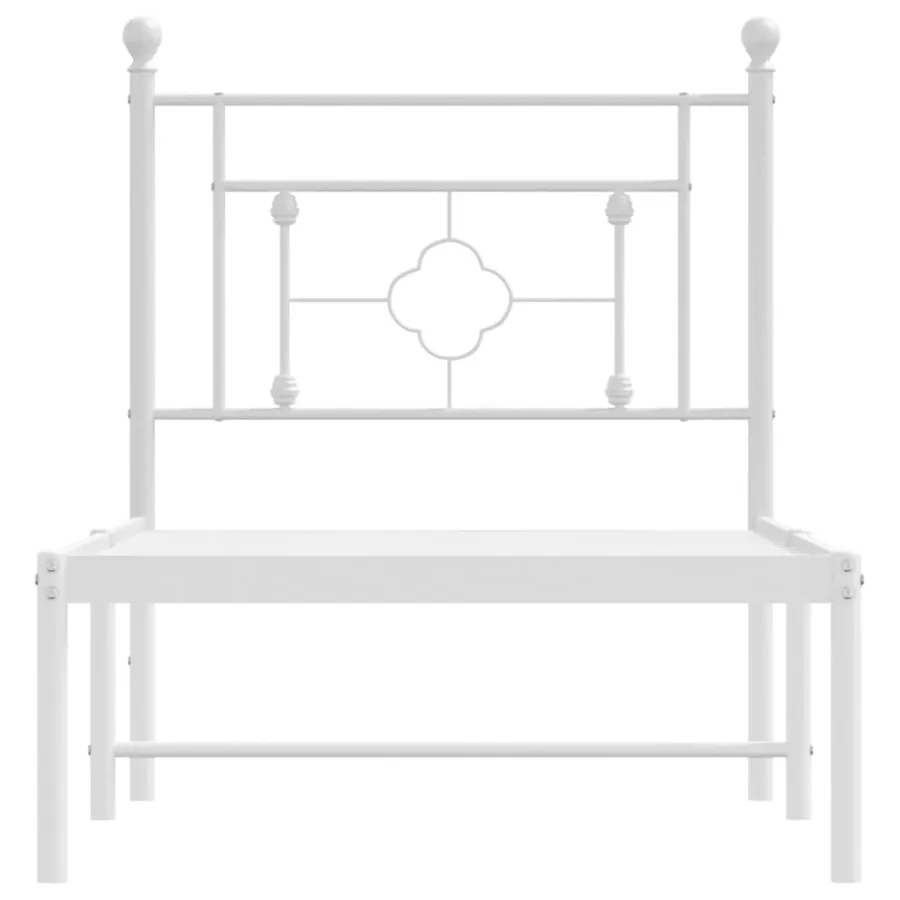 Cadre de lit métal sans matelas avec tête de lit blanc 80x200cm - 5