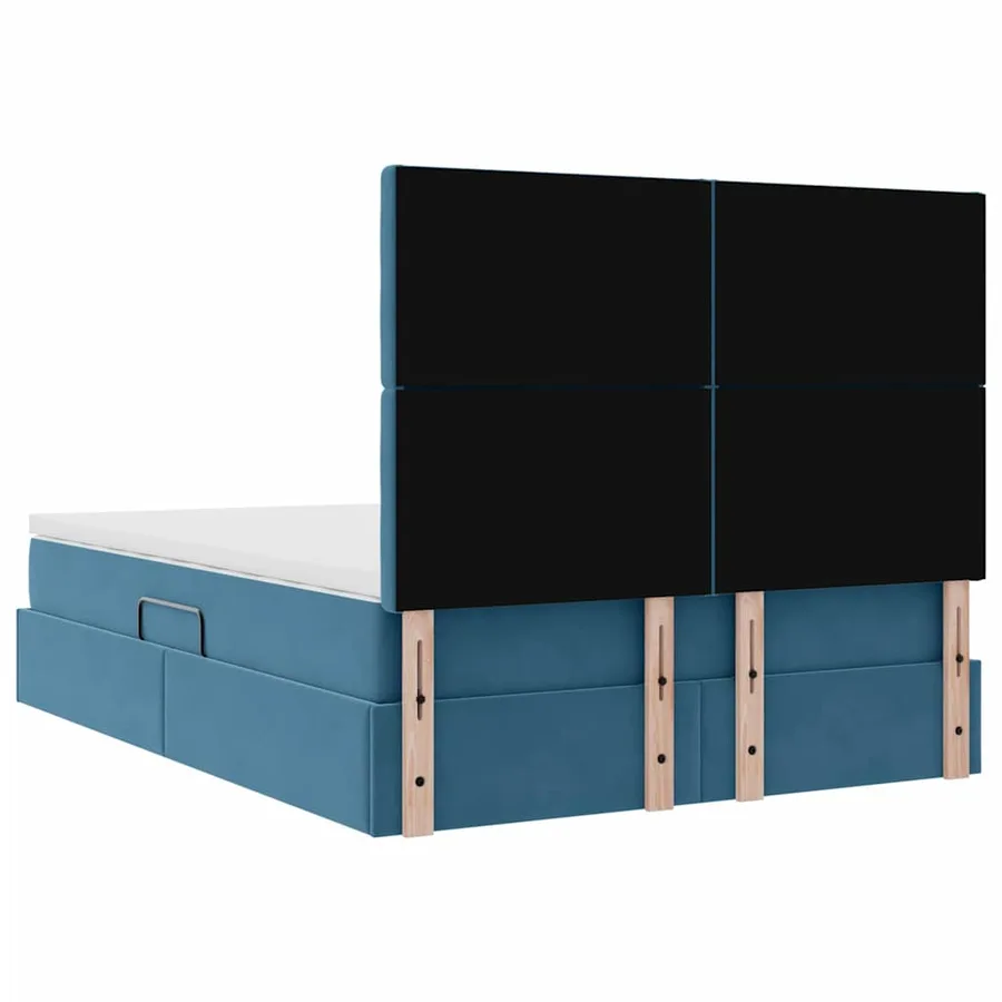 Lit de rangement LED avec matelas Bleu foncé 140 x 200 cm - 12