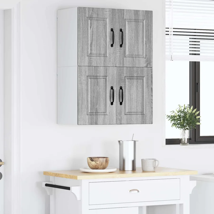 Meuble mural PORTO 2 pcs Gris Sonoma 60 x 31 x 40 cm - 4