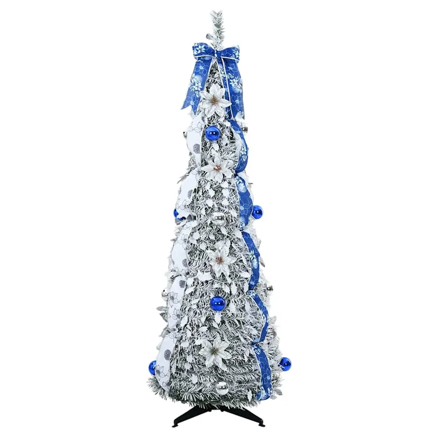 Sapin de Noël artificiel avec 50 LED Blanc 120 cm PVC - 4