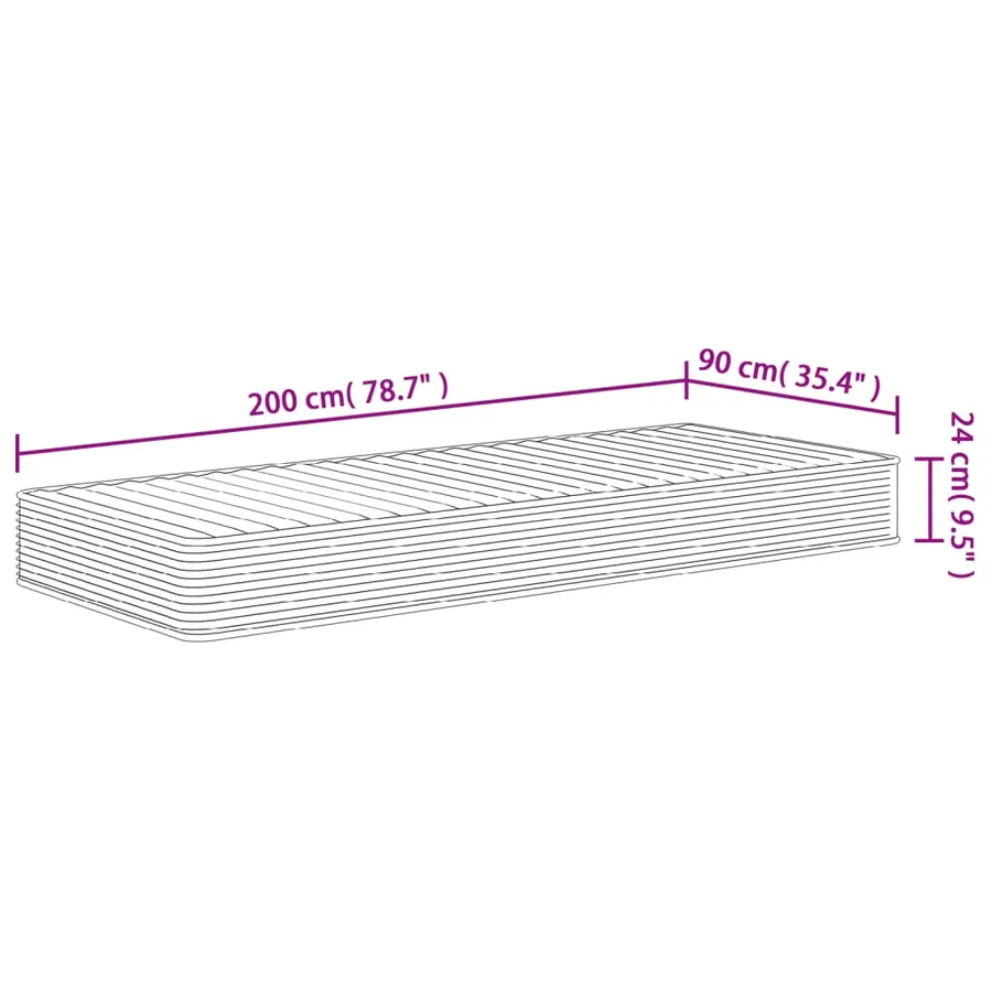 Matelas en mousse moyennement doux 90x200 cm - 9