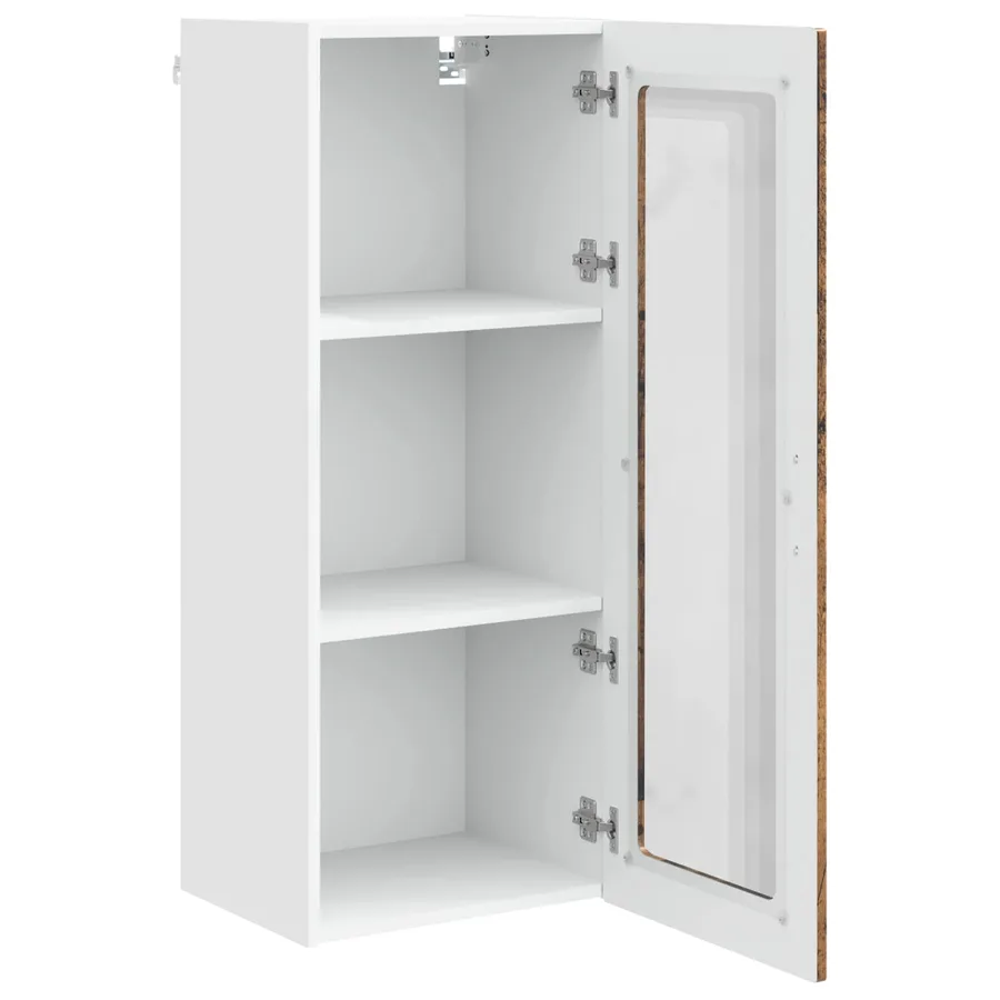 Cabinet en verre mural PORTO Bois ancien 40 x 31 x 100 cm - 5