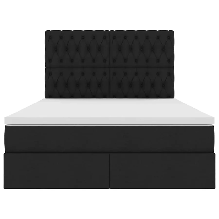 Lit avec rangement et matelas Noir 140 x 200 cm tissu - 7