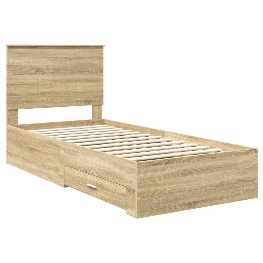 Cadre de lit Chêne Sonoma 90 x 200 cm Bois d'ingénierie - 4